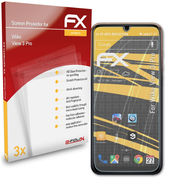 atFoliX FX-Antireflex Displayschutzfolie für Wiko View 3 Pro