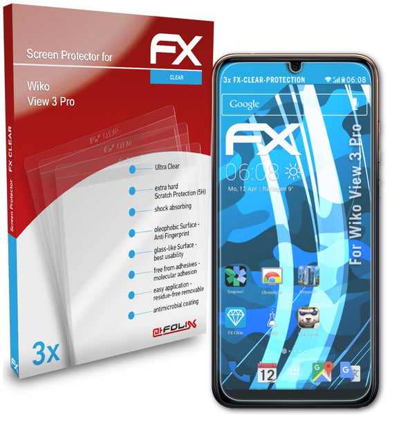 atFoliX FX-Clear Schutzfolie für Wiko View 3 Pro