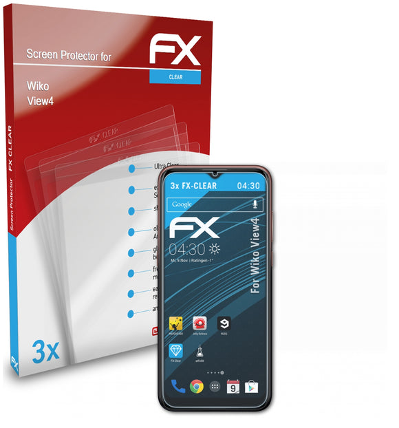 atFoliX FX-Clear Schutzfolie für Wiko View4