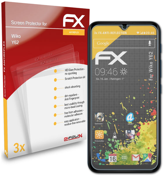 atFoliX FX-Antireflex Displayschutzfolie für Wiko Y62