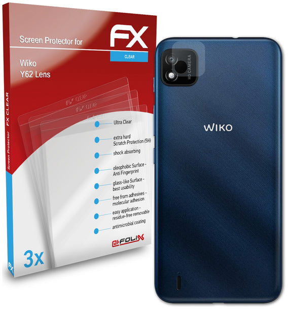 atFoliX FX-Clear Schutzfolie für Wiko Y62 Lens