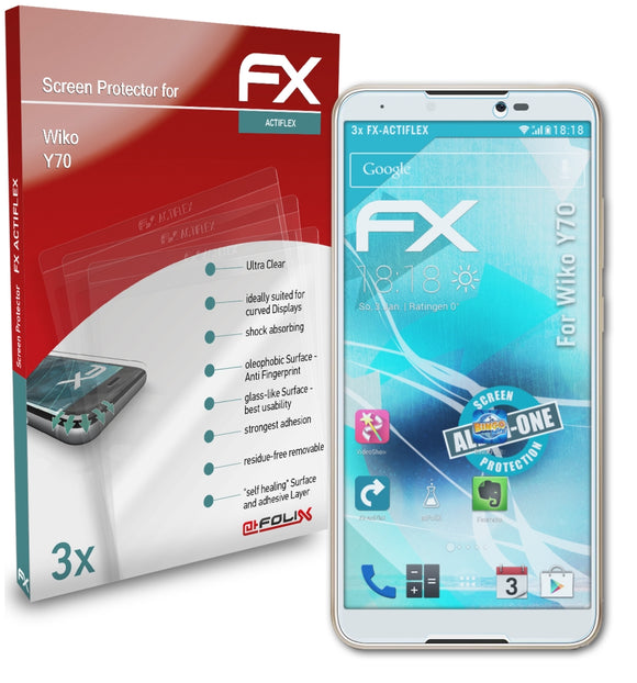 atFoliX FX-ActiFleX Displayschutzfolie für Wiko Y70