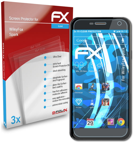 atFoliX FX-Clear Schutzfolie für WileyFox Spark