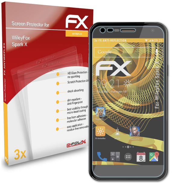 atFoliX FX-Antireflex Displayschutzfolie für WileyFox Spark X