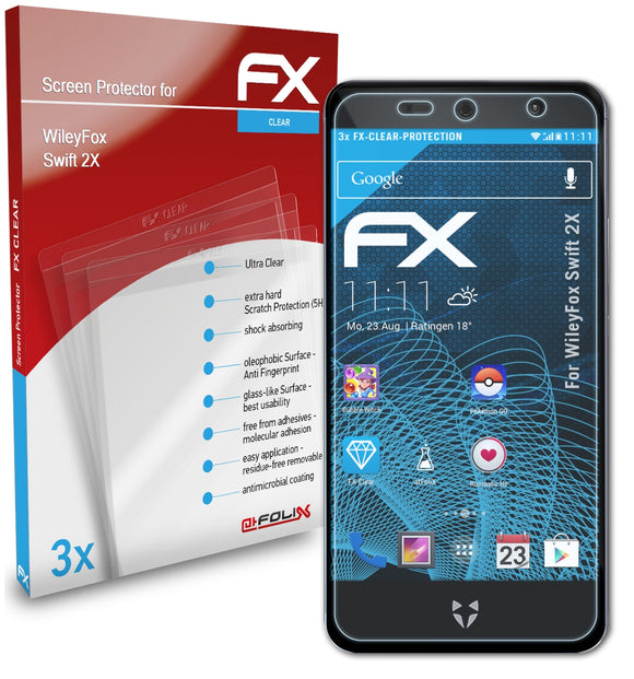 atFoliX FX-Clear Schutzfolie für WileyFox Swift 2X