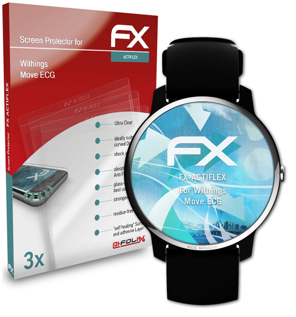 atFoliX FX-ActiFleX Displayschutzfolie für Withings Move ECG