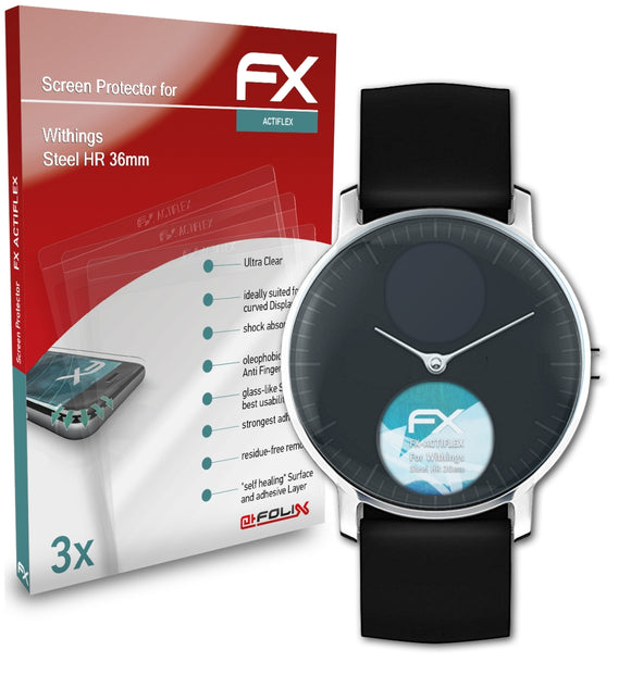 atFoliX FX-ActiFleX Displayschutzfolie für Withings Steel HR (36mm)