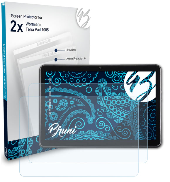 Bruni Basics-Clear Displayschutzfolie für Wortmann Terra Pad 1005