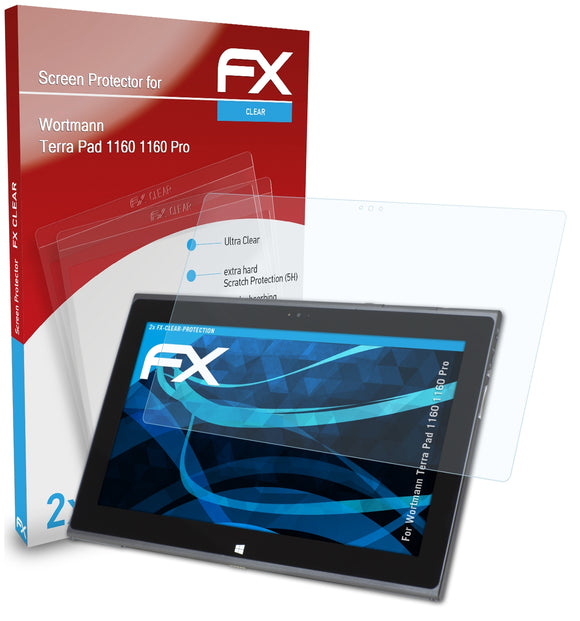 atFoliX FX-Clear Schutzfolie für Wortmann Terra Pad 1160 (1160 Pro)