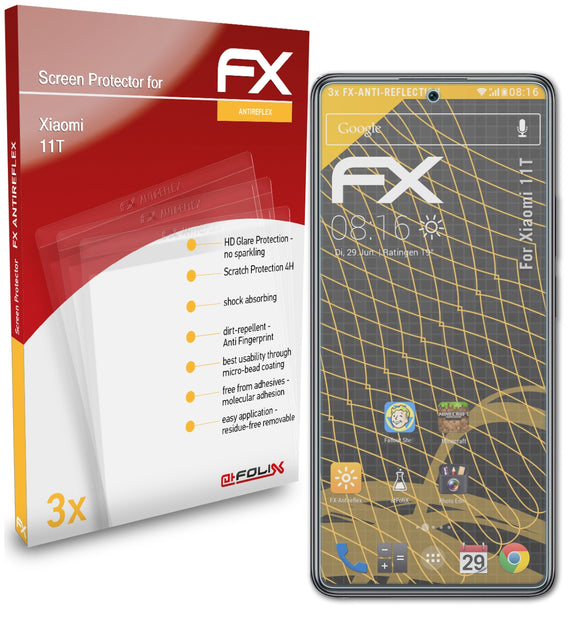 atFoliX FX-Antireflex Displayschutzfolie für Xiaomi 11T