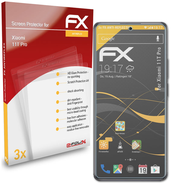 atFoliX FX-Antireflex Displayschutzfolie für Xiaomi 11T Pro