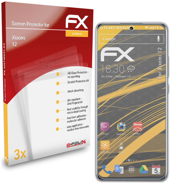 atFoliX FX-Antireflex Displayschutzfolie für Xiaomi 12