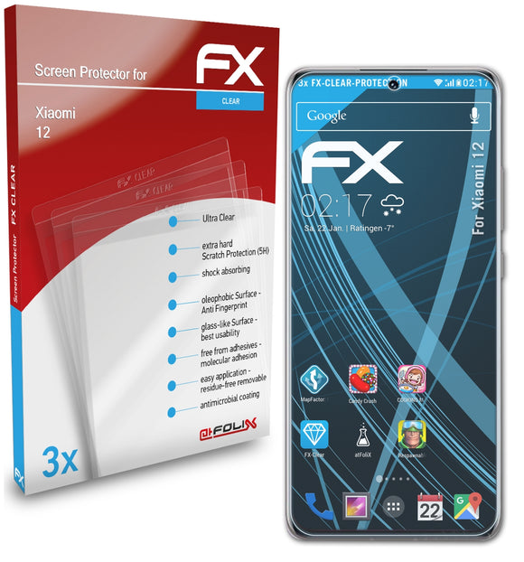 atFoliX FX-Clear Schutzfolie für Xiaomi 12