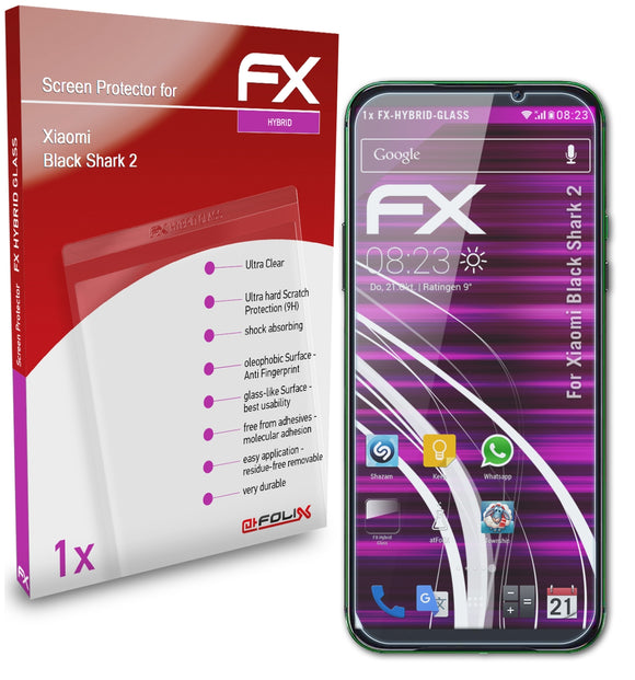 atFoliX FX-Hybrid-Glass Panzerglasfolie für Xiaomi Black Shark 2