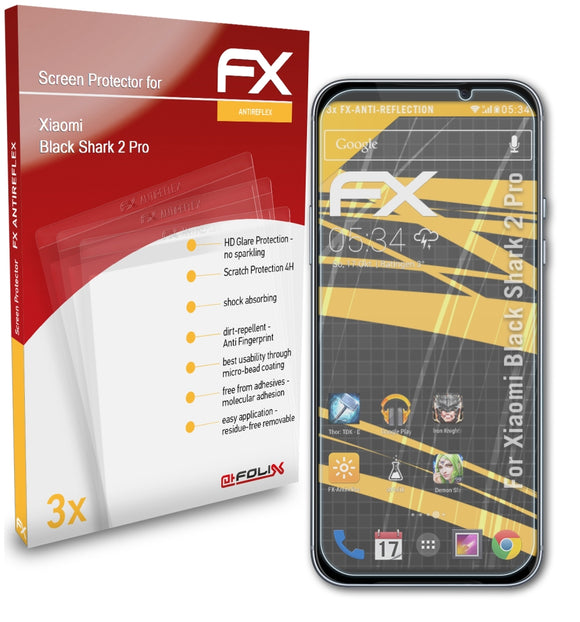 atFoliX FX-Antireflex Displayschutzfolie für Xiaomi Black Shark 2 Pro