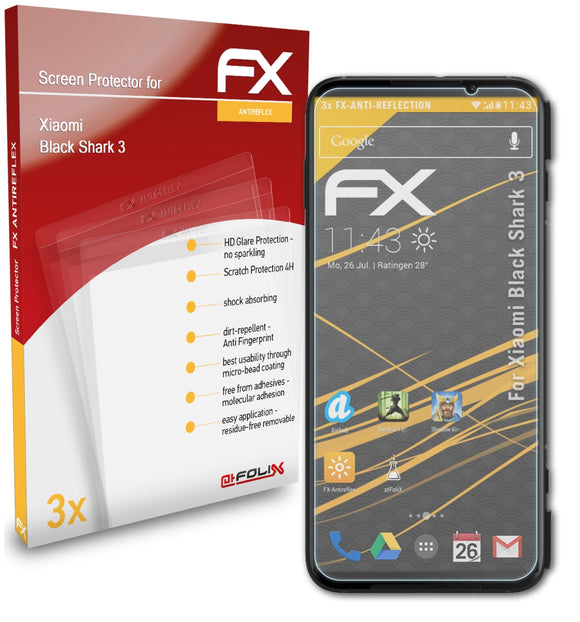 atFoliX FX-Antireflex Displayschutzfolie für Xiaomi Black Shark 3
