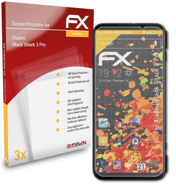 atFoliX FX-Antireflex Displayschutzfolie für Xiaomi Black Shark 3 Pro