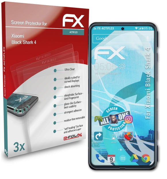 atFoliX FX-ActiFleX Displayschutzfolie für Xiaomi Black Shark 4