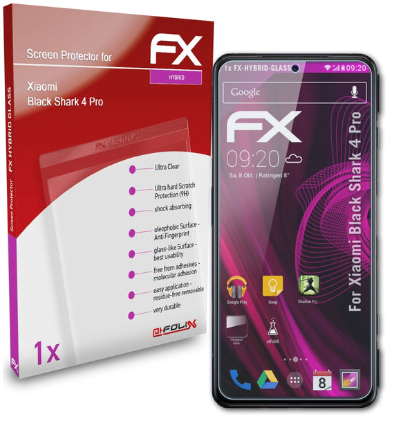 atFoliX FX-Hybrid-Glass Panzerglasfolie für Xiaomi Black Shark 4 Pro