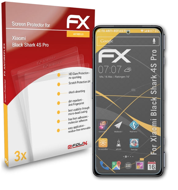 atFoliX FX-Antireflex Displayschutzfolie für Xiaomi Black Shark 4S Pro