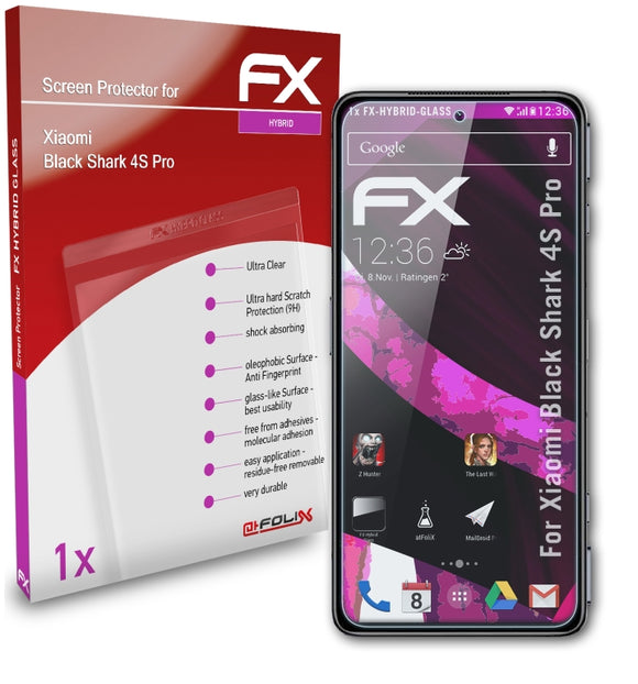 atFoliX FX-Hybrid-Glass Panzerglasfolie für Xiaomi Black Shark 4S Pro
