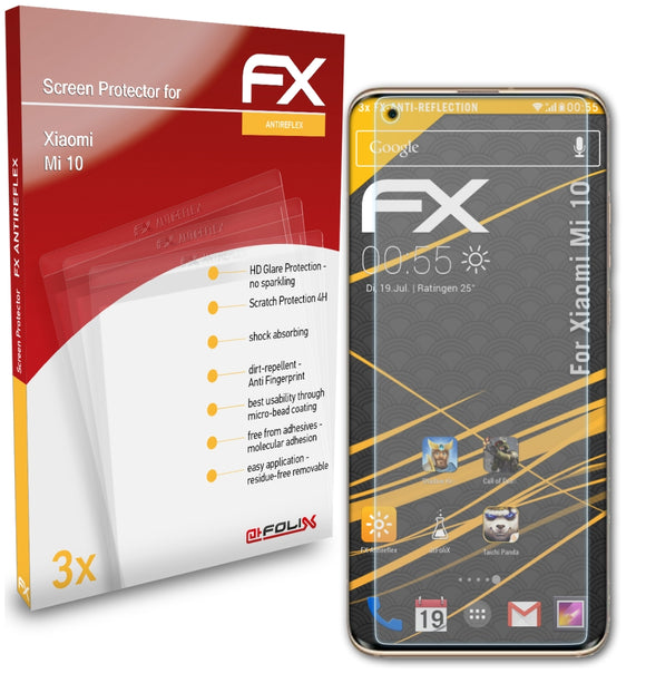 atFoliX FX-Antireflex Displayschutzfolie für Xiaomi Mi 10