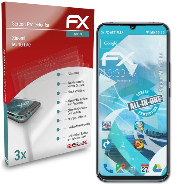 atFoliX FX-ActiFleX Displayschutzfolie für Xiaomi Mi 10 Lite