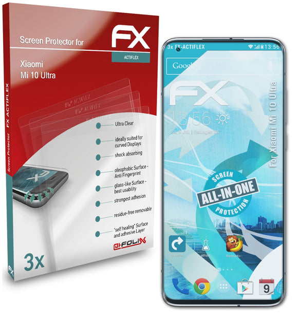 atFoliX FX-ActiFleX Displayschutzfolie für Xiaomi Mi 10 Ultra
