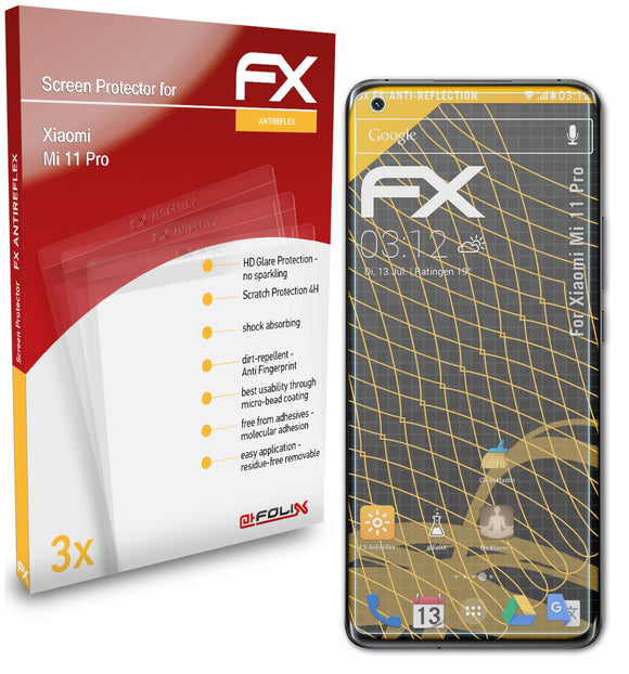 atFoliX FX-Antireflex Displayschutzfolie für Xiaomi Mi 11 Pro