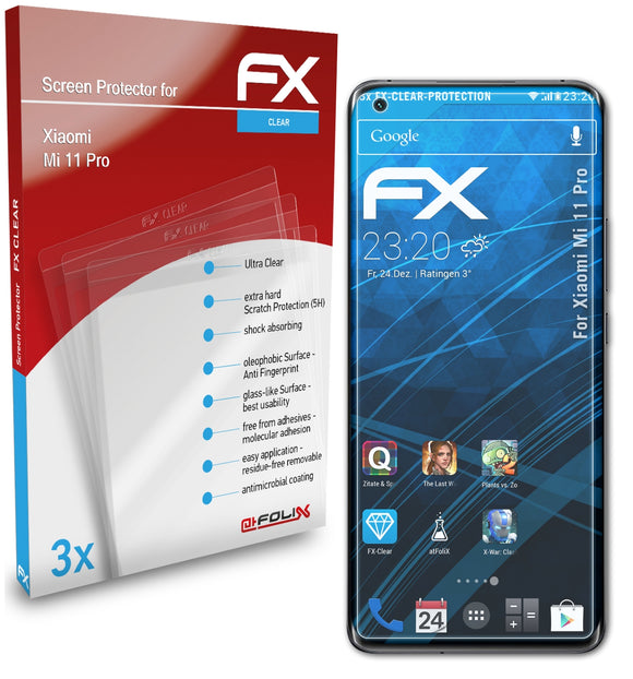atFoliX FX-Clear Schutzfolie für Xiaomi Mi 11 Pro