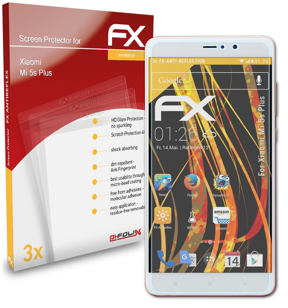 atFoliX FX-Antireflex Displayschutzfolie für Xiaomi Mi 5s Plus