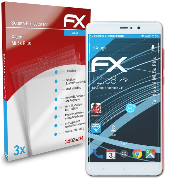 atFoliX FX-Clear Schutzfolie für Xiaomi Mi 5s Plus