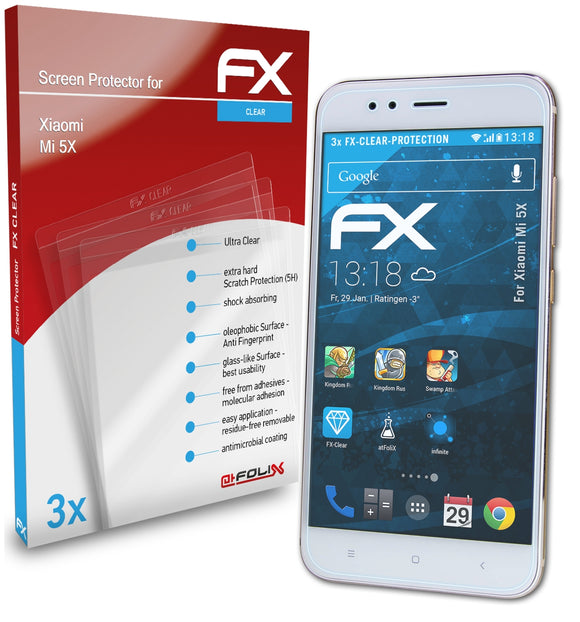 atFoliX FX-Clear Schutzfolie für Xiaomi Mi 5X