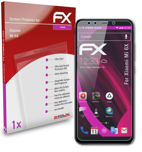 atFoliX FX-Hybrid-Glass Panzerglasfolie für Xiaomi Mi 6X