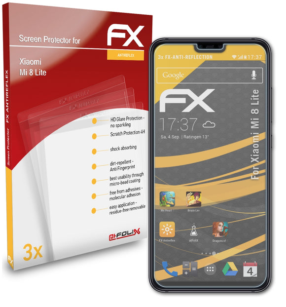 atFoliX FX-Antireflex Displayschutzfolie für Xiaomi Mi 8 Lite
