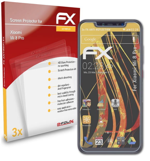 atFoliX FX-Antireflex Displayschutzfolie für Xiaomi Mi 8 Pro