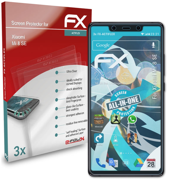 atFoliX FX-ActiFleX Displayschutzfolie für Xiaomi Mi 8 SE
