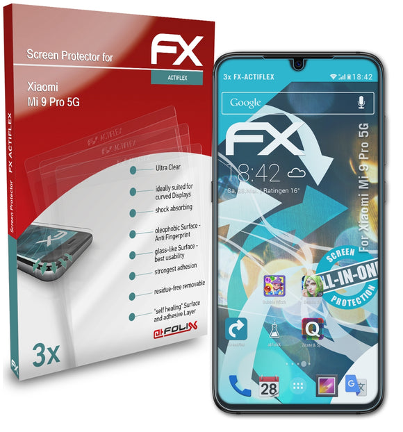 atFoliX FX-ActiFleX Displayschutzfolie für Xiaomi Mi 9 Pro 5G