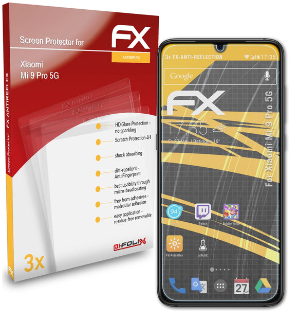 atFoliX FX-Antireflex Displayschutzfolie für Xiaomi Mi 9 Pro 5G