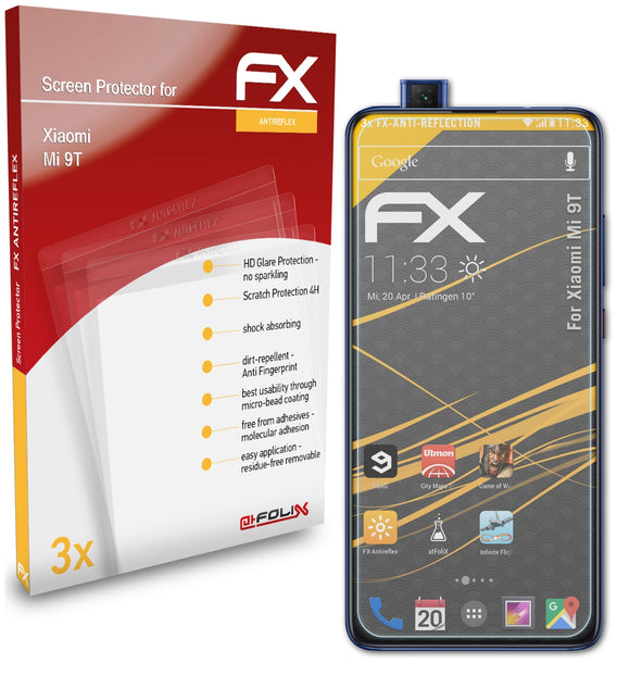 atFoliX FX-Antireflex Displayschutzfolie für Xiaomi Mi 9T