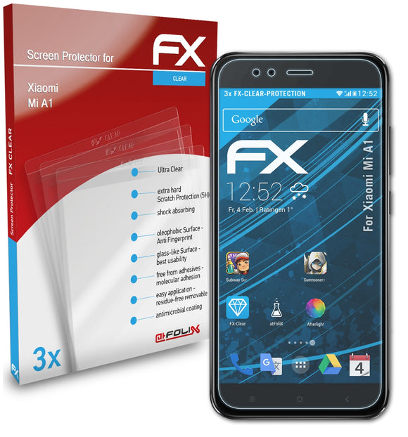 atFoliX FX-Clear Schutzfolie für Xiaomi Mi A1