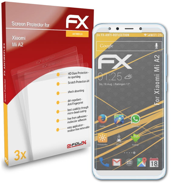 atFoliX FX-Antireflex Displayschutzfolie für Xiaomi Mi A2