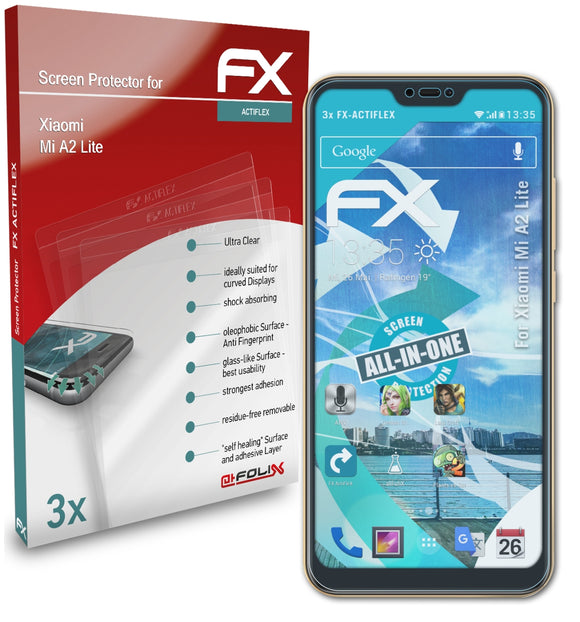 atFoliX FX-ActiFleX Displayschutzfolie für Xiaomi Mi A2 Lite