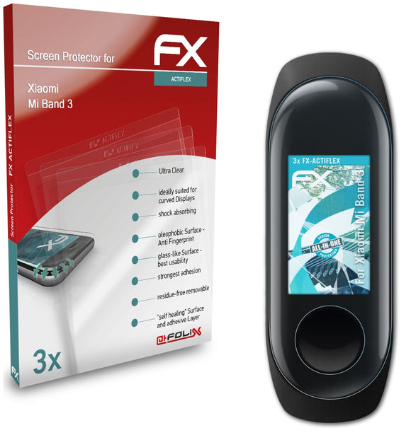 atFoliX FX-ActiFleX Displayschutzfolie für Xiaomi Mi Band 3