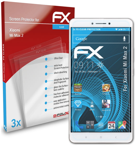 atFoliX FX-Clear Schutzfolie für Xiaomi Mi Max 2