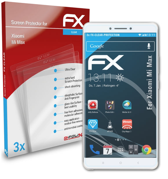 atFoliX FX-Clear Schutzfolie für Xiaomi Mi Max