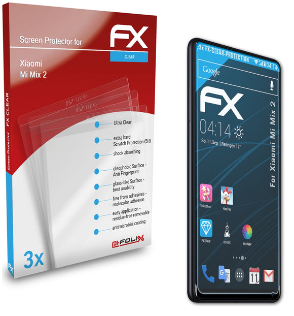 atFoliX FX-Clear Schutzfolie für Xiaomi Mi Mix 2