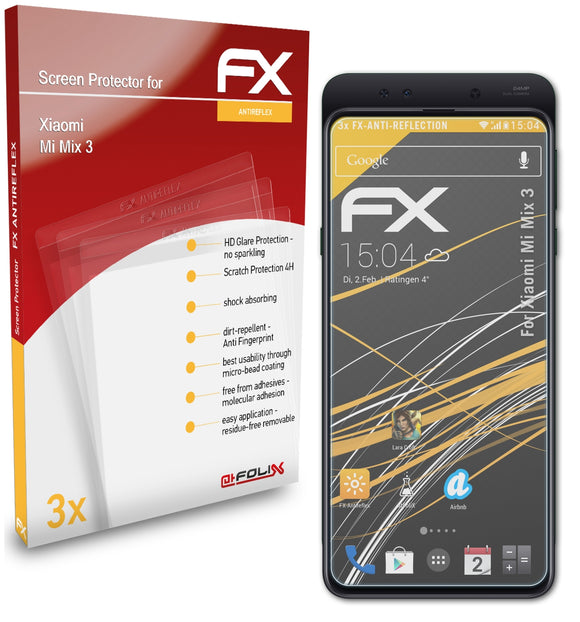 atFoliX FX-Antireflex Displayschutzfolie für Xiaomi Mi Mix 3