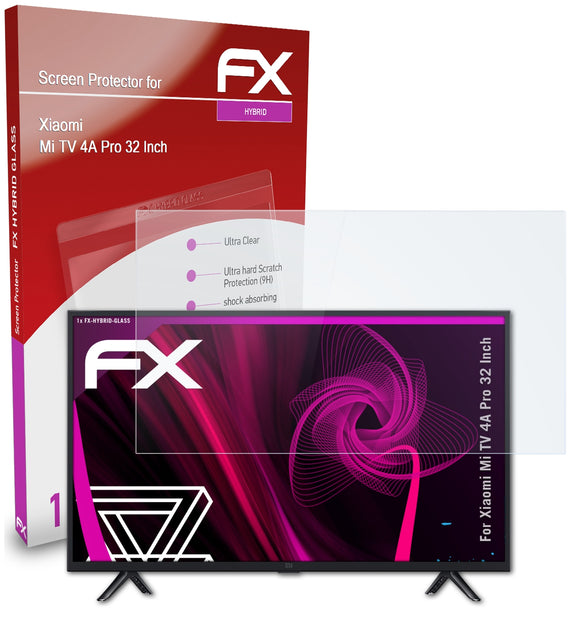 atFoliX FX-Hybrid-Glass Panzerglasfolie für Xiaomi Mi TV 4A Pro (32 Inch)