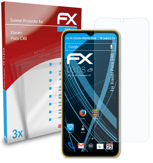 atFoliX FX-Clear Schutzfolie für Xiaomi Poco C40